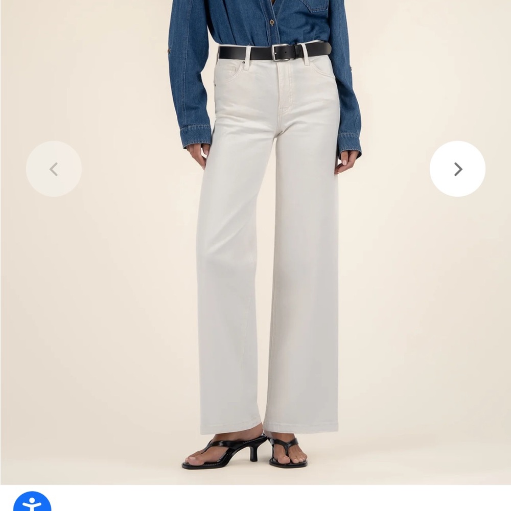 NWT Kut from the Kloth Jean High Rise Wide Leg in Ecru
